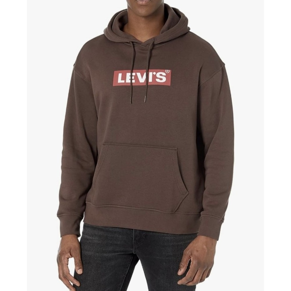 NWT Levi's Men's Extra Small‎ Relaxed Graphic Hoodie - Hot Fudge Brown